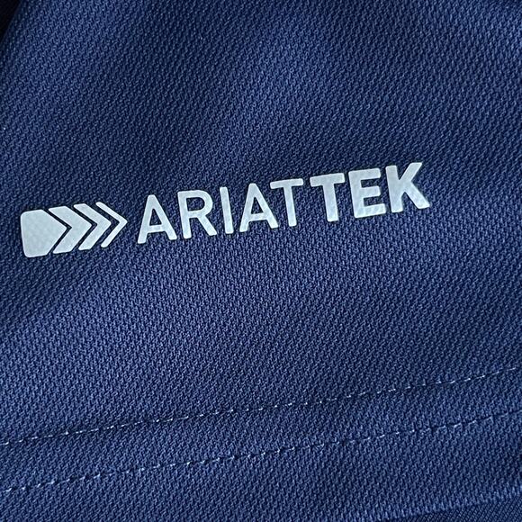 Ariat Tek Polo Shirt Mens XL Navy Blue Heat Series Performance Golf Outdoor - Picture 5 of 11